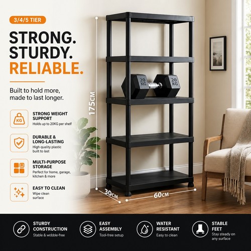 Plastic storage shelving rack - storage,