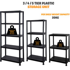 3/4/5 Tier Plastic Shelving